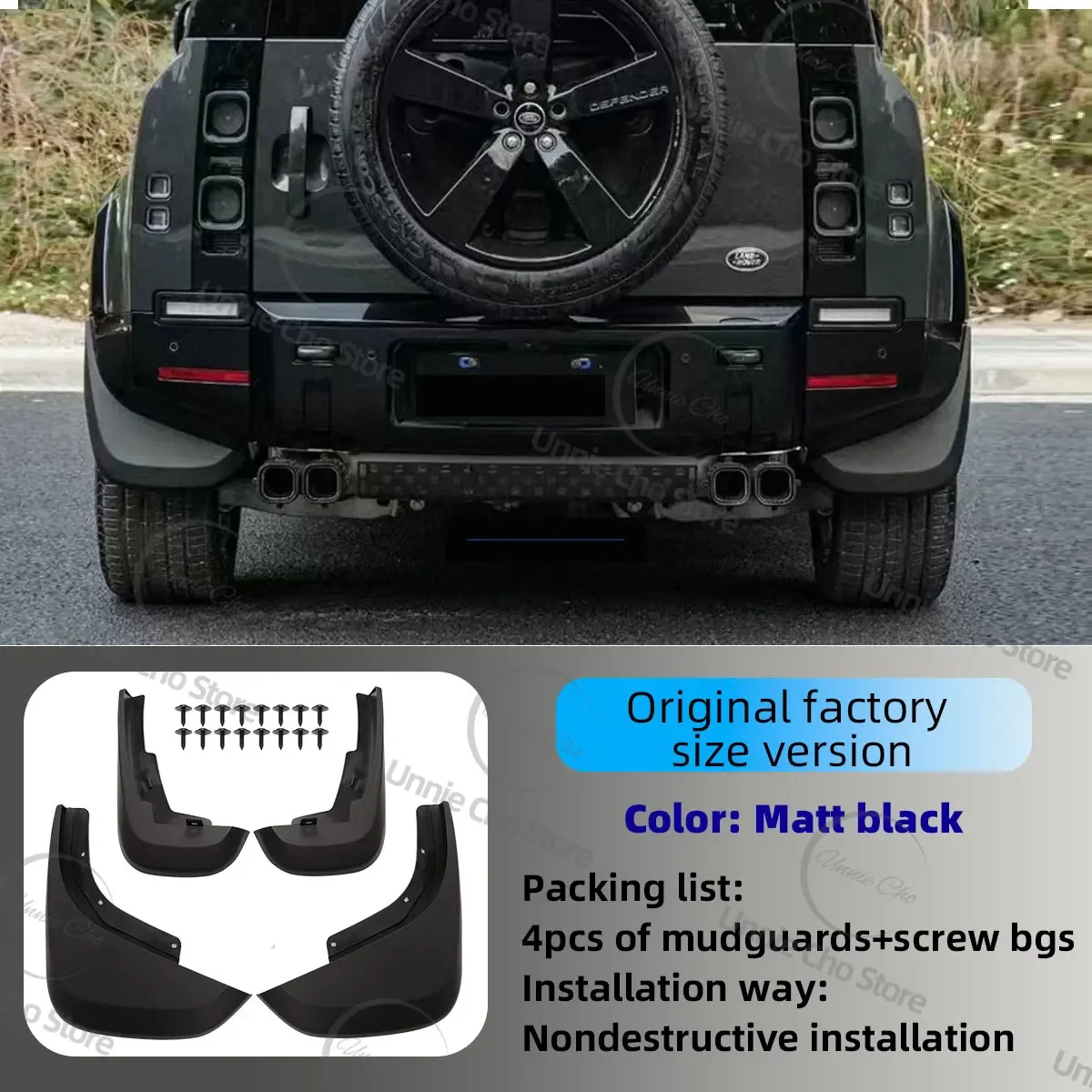 Spatbord Voor Defender 90 110 L663 2020-2025 Geen Ponsen Auto Spatbord Voor Land Rover Defender Accessoires Spatlappen splash Guards