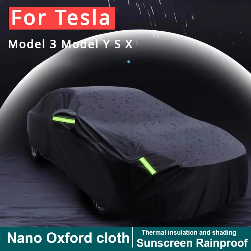 For Tesla Model 3 Model Y S X  Car Coat Sunscreen Rainproof Waterproof Dustproof Sunshade Nano Oxford Fabric Cloth Car Coat