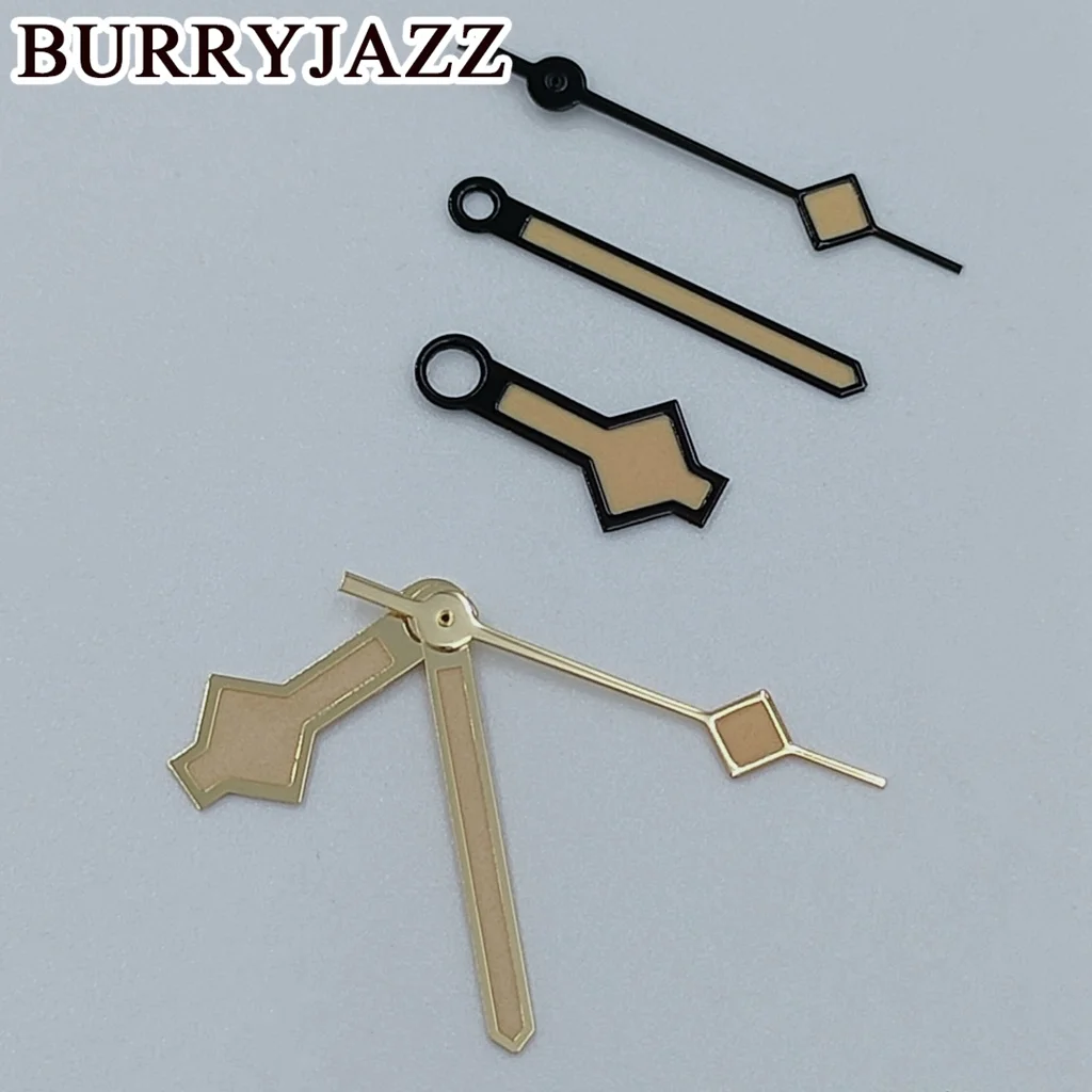 BURRYJAZZ NH35 NH36 NH38 7S26 7S36 4R35 4R36 Watch Hands Black Yellow/ Gold Yellow Hands Green Luminous