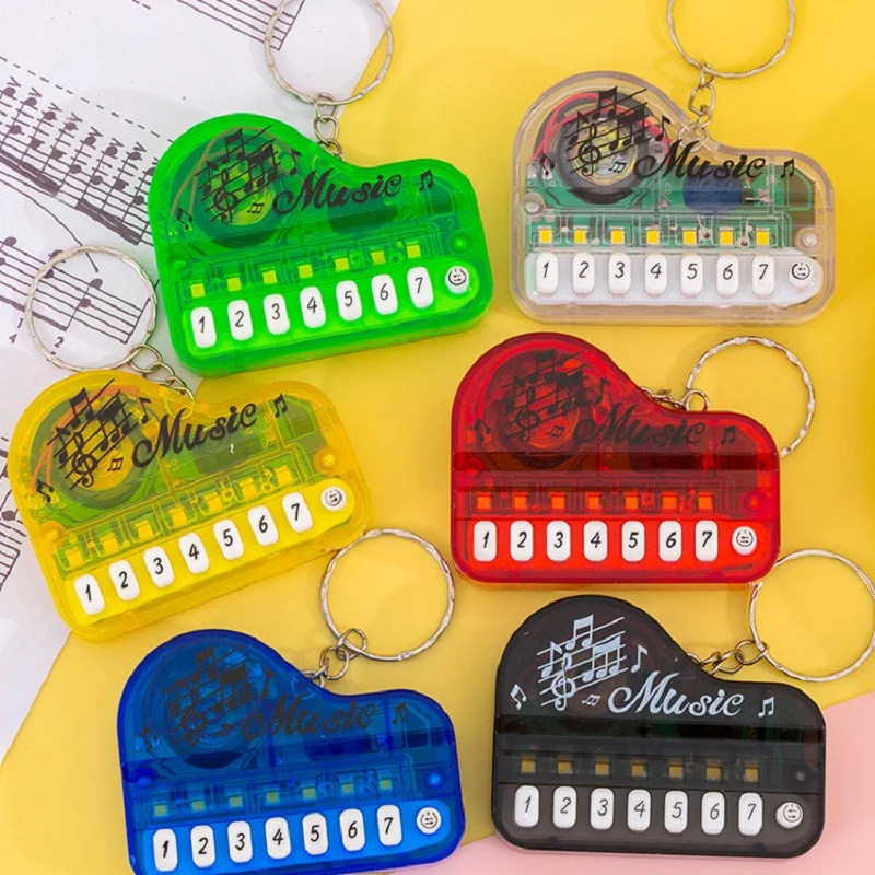 Mini Electronic Piano Keychain Creative Mini Piano Keychain Real Working Finger Piano Keychain Pendant Luminous Music Toy Gift