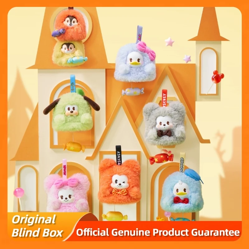 Новая оригинальная семейная разноцветная конфетная серия Микки, слепая коробка, милая виниловая плюшевая подвеска, фигурка куклы, загадочная коробка, брелок, рождественские подарки