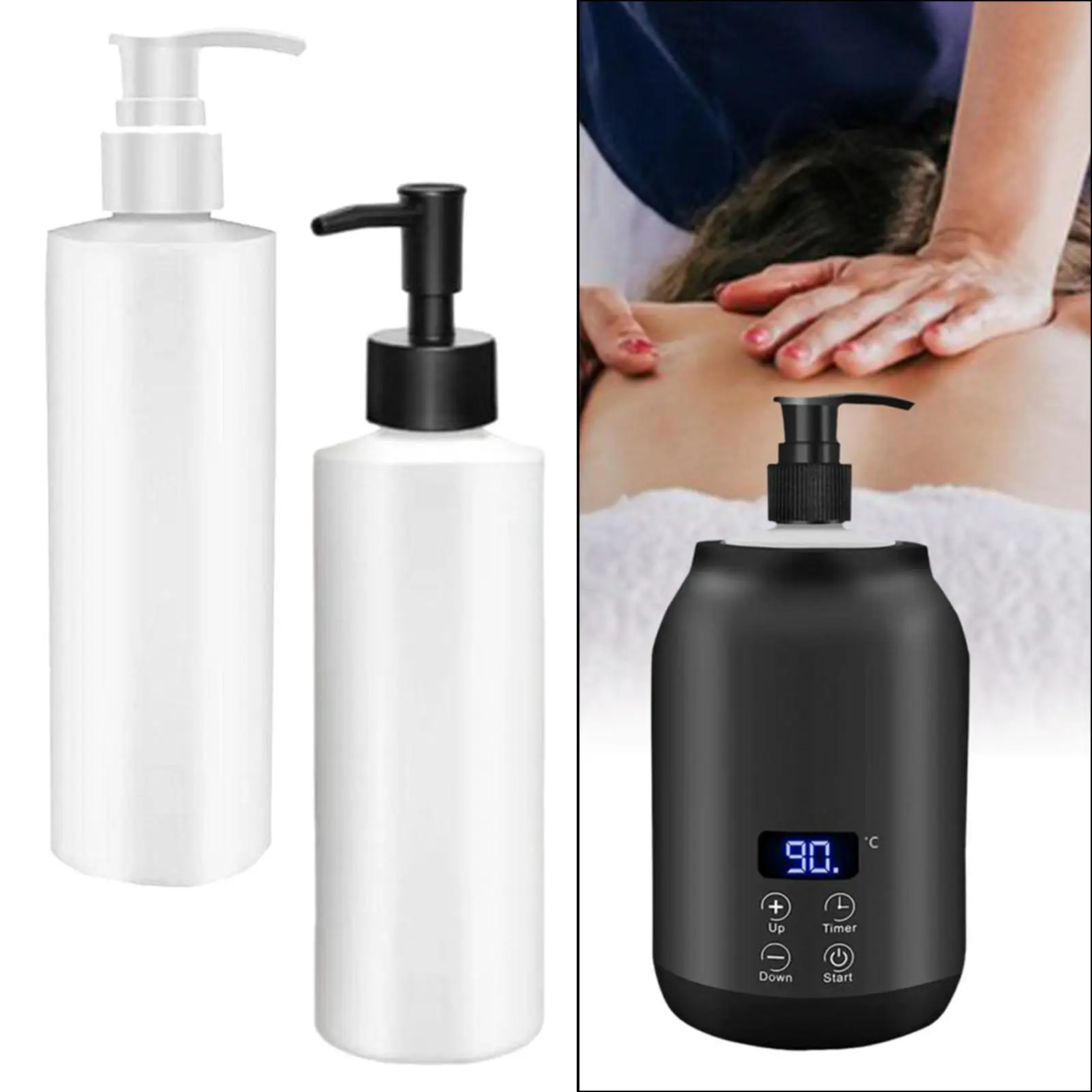 Massage Oil Bottle Portable Subdivided Bottle Massage Tools Multipurpose Dispenser Oil Bottle Warmer Accessory Heater Bottle