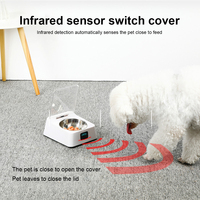 Automatic Pet Feeder Cat Bowl Auto Cover Waterer Sensor Splash-proof Intelligent Moisture-Proof Dispenser with Lid Use PT000524