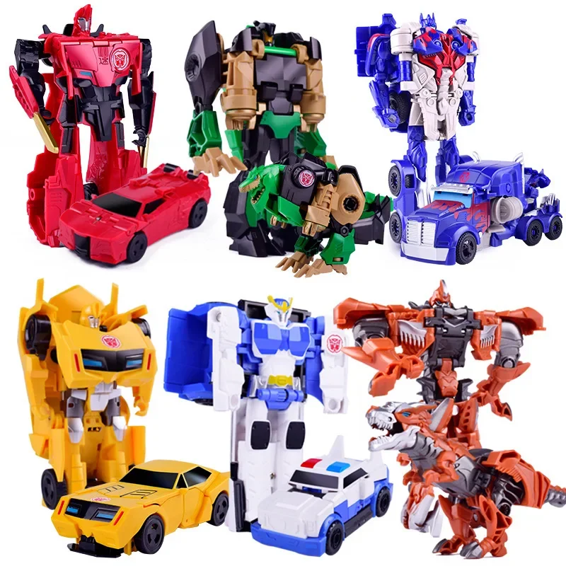 12cm Transforming Toy Car Children Transformation Robot Kit Toys Models 2 In 1 One Step  Model Deformed Car Toy for Boy Gift