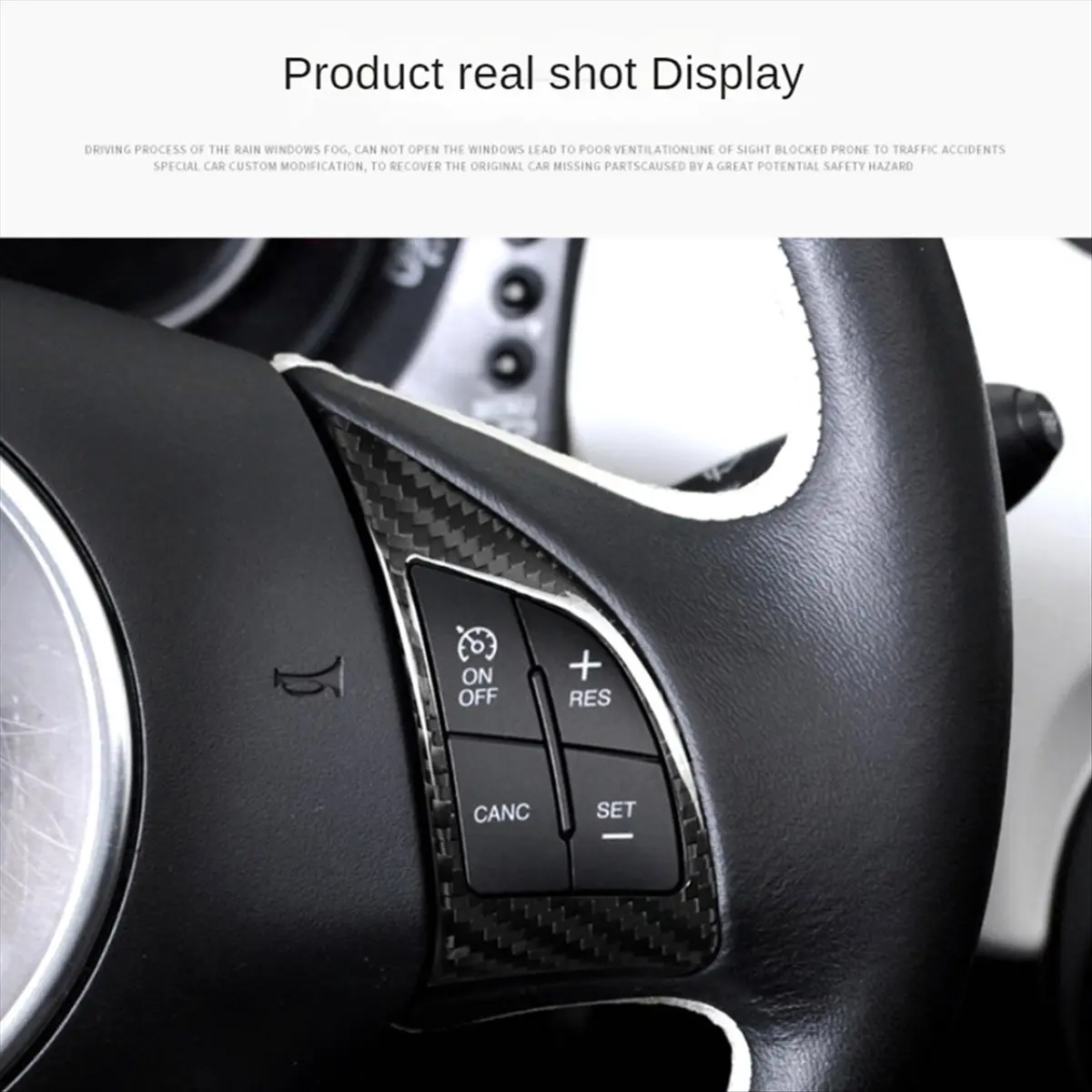 Compatible Real Hard Carbon Fiber Sticker for 595 2010-2015 Car Steering Wheel Button Interior Trim(A)