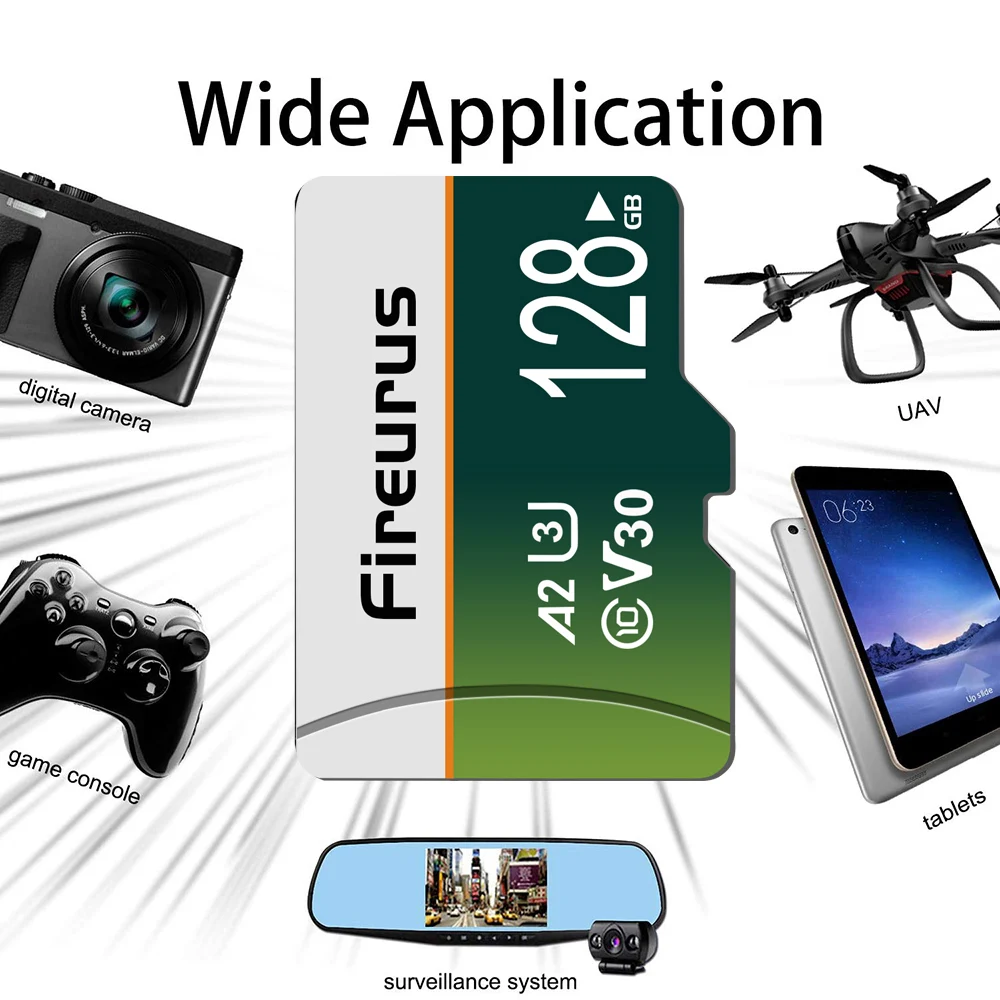 V30 A2 نمط جديد 128 جيجابايت بطاقة الذاكرة TF 64 جيجابايت بطاقة SD صغيرة سعة 32 جيجابايت U3 256 جيجابايت مايكرو TF/SD 32 جيجابايت الفئة 10 البطاقة الأصلية 256 جيجابايت