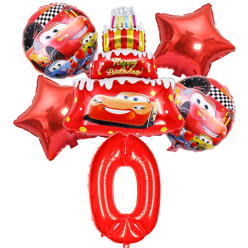 1set Cartoon Disney Cars Foil Balloons Lightning McQueen 32Inch Number Baby boy car Air Balloons Birthday Party Decor Kids Toys