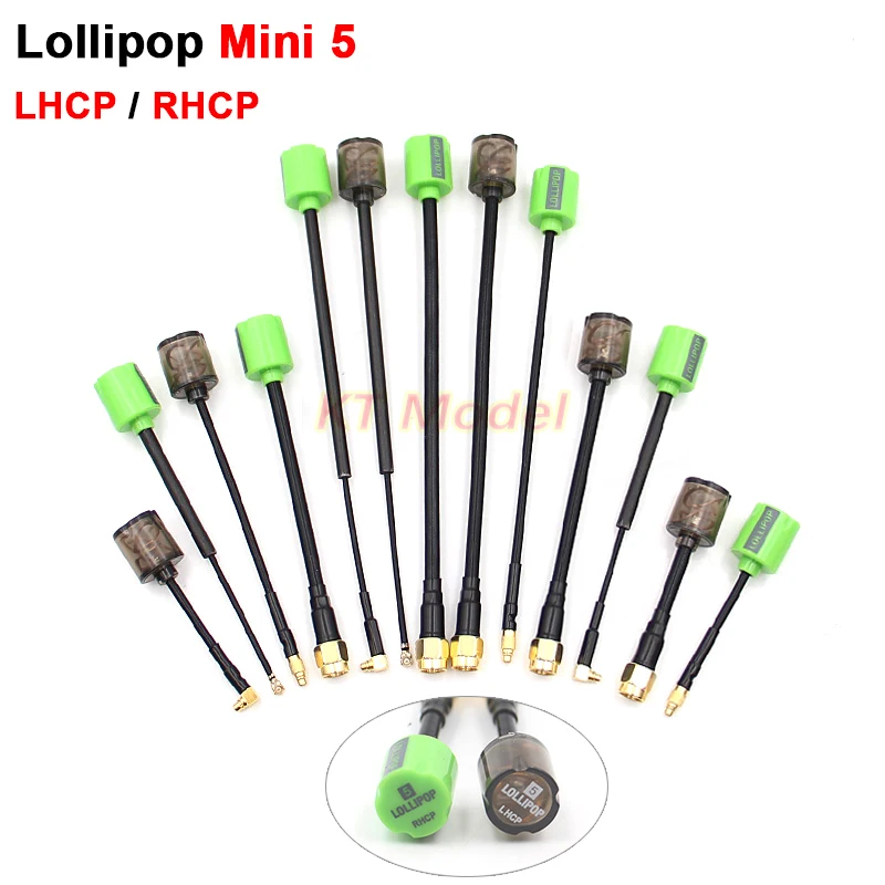 2Pcs Lollipop MINI 5th Gen 5.8G FPV Antenna High Gain 2.8dbi for Racing / FPV Quadopter UFL/MMCX/LHCP/RHCP for Extended Range
