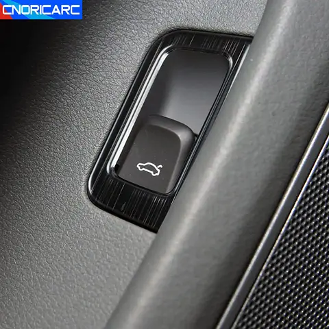 아우디 A6 C7 2012-2018 LHD 자동차 스타일링 도어 트렁크 스위치 프레임 스테인레스 스틸 스티커 인테리어 액세서리 탄소 컬러 트림