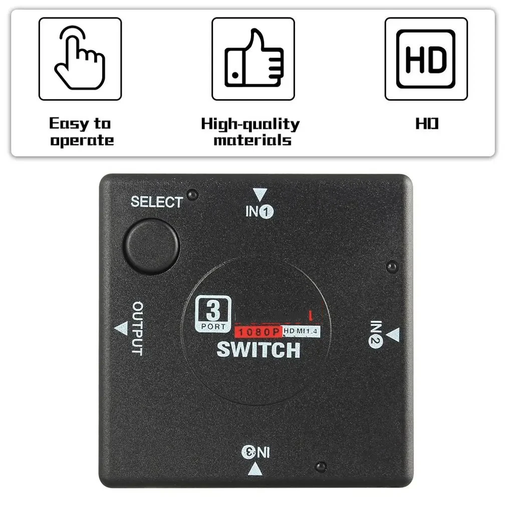 HDMI Switch AUTO Hdmi Switcher Splitter 3 Port In 1 Out HDMI Video Audio Switcher Box Selector HUB Cable 2160P For HDMI Devices