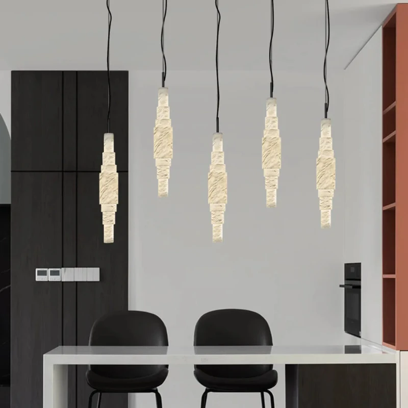 

American Marble living room Height Adjustable chandelier lustre dimmable Suitable for Staircase decoration, LED luminaire