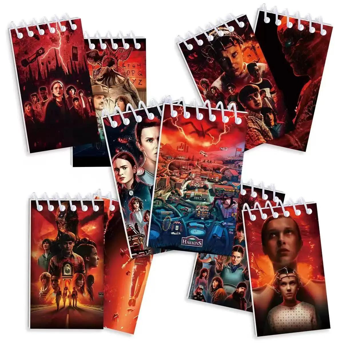 Novo Conjunto de 10 Mini Cadernos com 24 Páginas Pautadas para Escritório, Diário, Estudantes, Material Escolar, Adereço de Cosplay e Sacolas de Presente