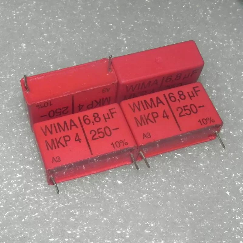 4-ピース-ロット赤-wima-ドイツフィルムコンデンサ-mkp4-68uf-250v-6800uf-p-375-ミリメートルオーディオ送料無料パッシブコンデンサエレクトロニクス