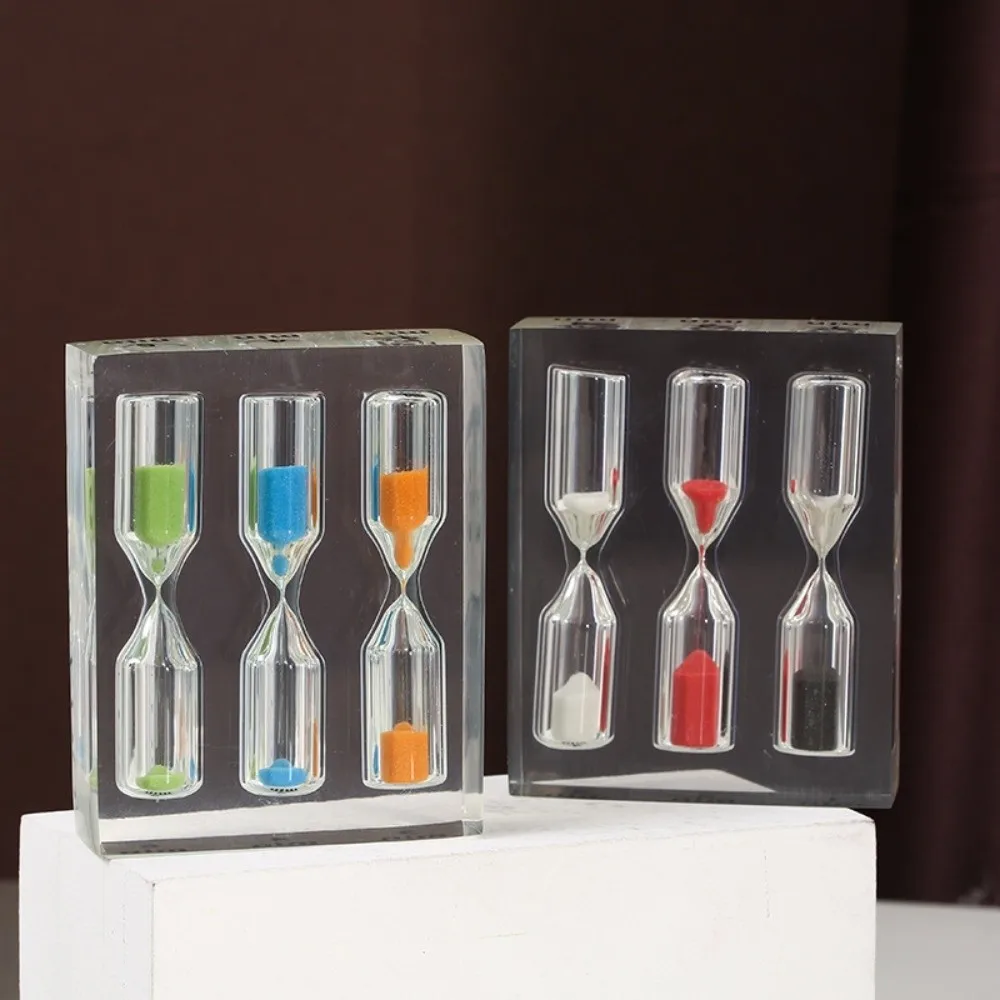 3 in 1 Acrylic Hourglass Timer Portable Colorful 1/2/3/4/5 Minutes Hourglass Creative Sandglass Sand Timer Clock Kid Gift