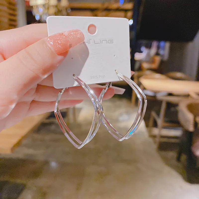 2022 New Exaggerated Multilayer Geometric Square Earrings For Women Korean Fashion Earring Daily Birthday Party Jewelry Gifts