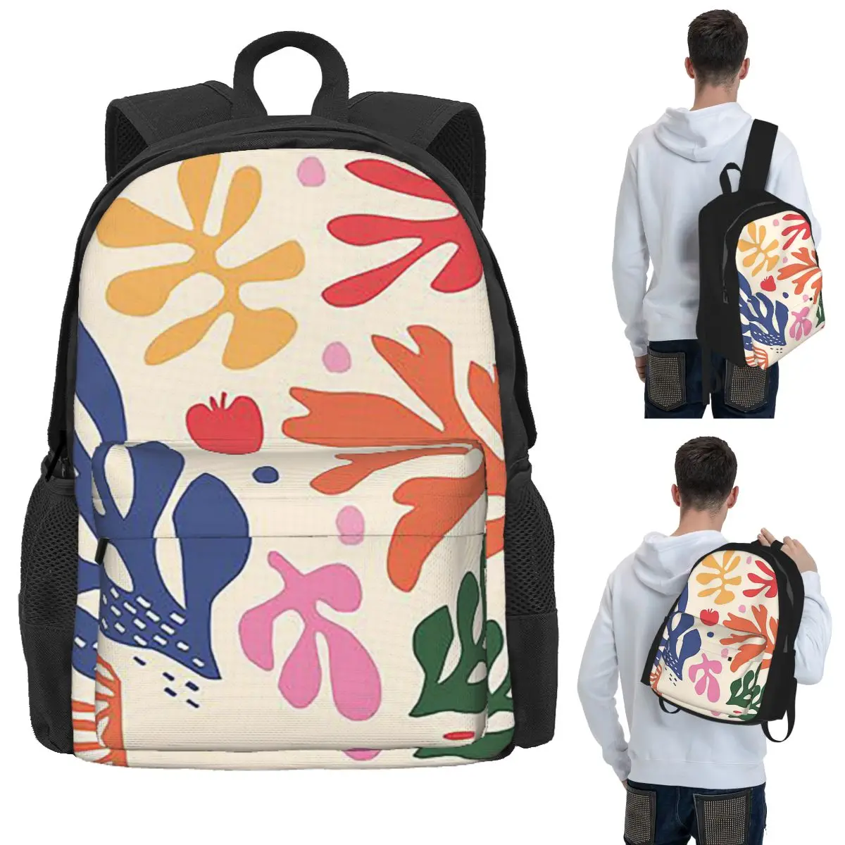 Matisse Flowers A Student Backpack School Bag Hiking Travel Daypack for Men Women Bookbag Shoulder Bags