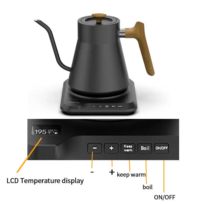 Manufacturer 1000ml Electric Kettles Smart with Temperature Control Pour Over Digital Tea Maker