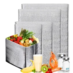 50pcs Aluminum Foil Insulation Bag Food Storage Ice Bag Thermal Cooler Reusable Lunch Snack Bento Picnic Hot and Cold Pouch