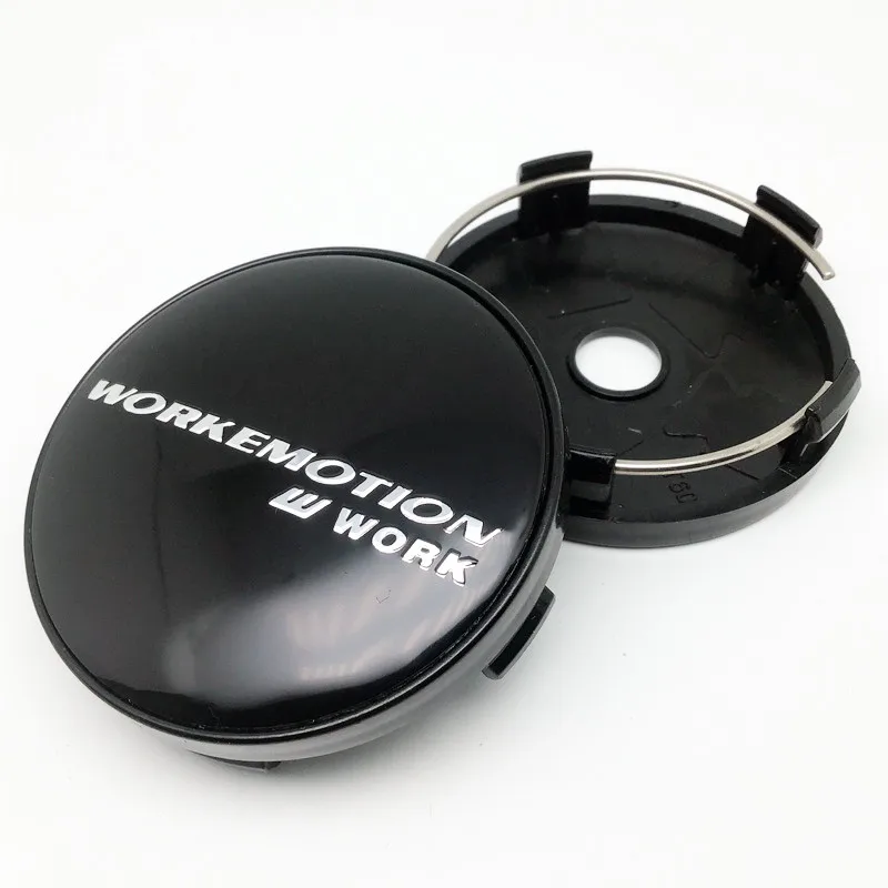 4pcs 60mm W Work Emotion Wheels Center Caps Hub Logo Emblem Badge Car Styling Rims Dust-proof Cover