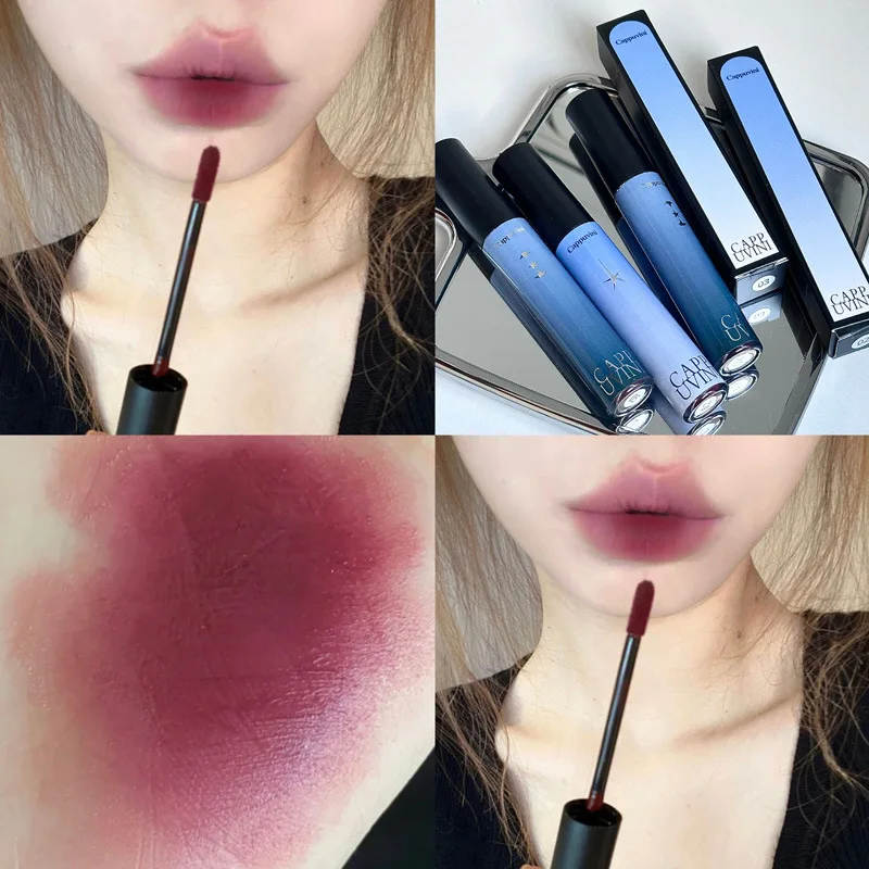 Moonlight Velvet Matte Smoky Purple Lip Mud Nude Pink Lippenstift Feuchtigkeitsspendende Lippenglasur Koreanische wasserdichte dauerhafte Make-up-Kosmetik