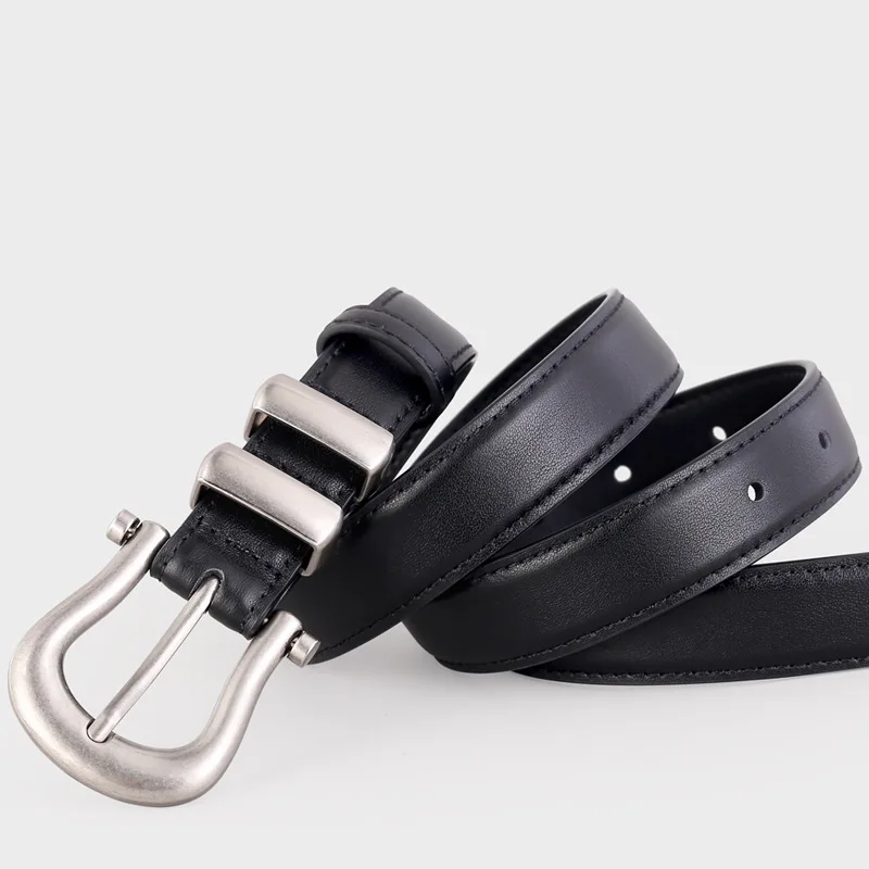 New women's genuine leather women's belt horseshoe buckle versatile women's belt cowhide retro with jeans belt