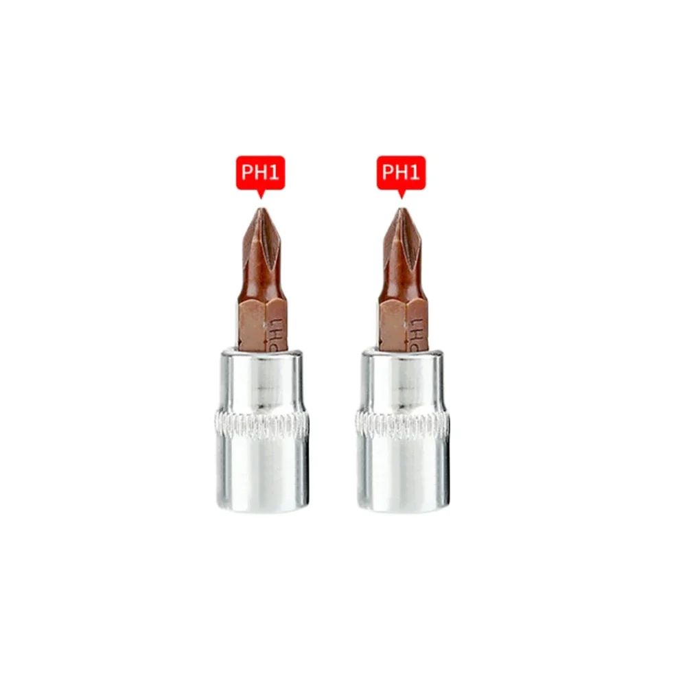 2PCS 1/4 "ไดรฟ์ซ็อกเก็ตประแจ PH1 PH2 PH3 PZ1 PZ2 PZ3 Cross ไขควง Bits 1/4 นิ้ว Hex Socket Bits ไขควงบิต