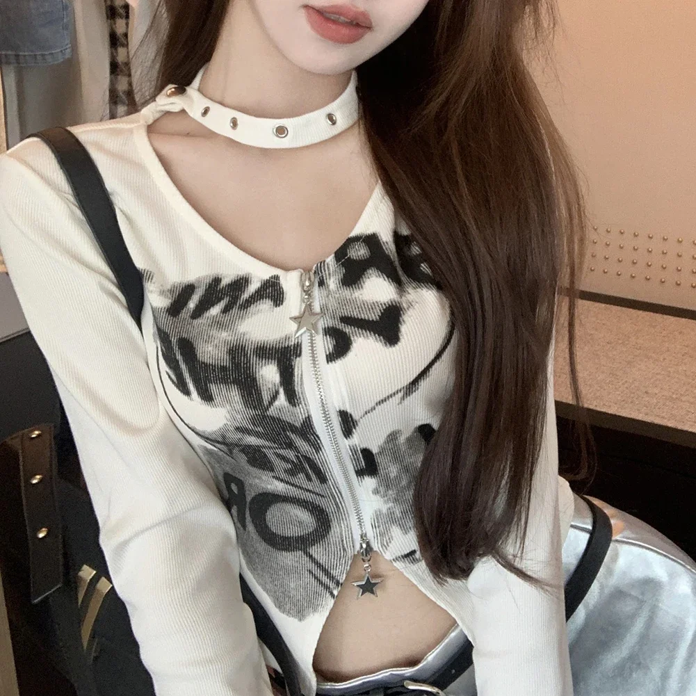 

Casual Slim Fit Hot Girl Style Spring Outfit Brand New Condition Lightweight Style Long Sleeve Style No Collar Neckline