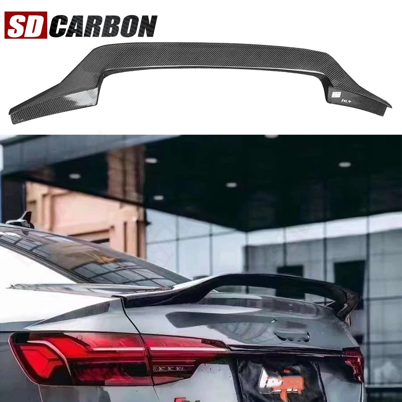 

For Audi A4L A4 S4 B10 2019+ Carbon Fiber Tail fins Rear Trunk Spoiler Guide Wing Rear Wing Diverter Car Accessories
