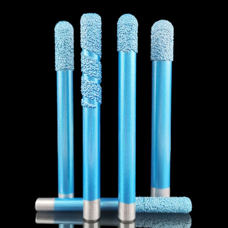 Imagem -05 - Diamante Soldadas Pedra Fresadora Fundo Plano Bola Nariz Gravador Granito Ferramenta de Corte Escultura Faca Máquina Cnc Gravação Bits