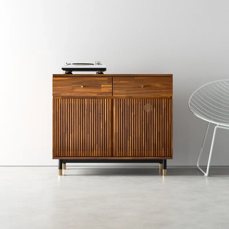 Z DU'S Modern Solid Wood Cabinet With Double Doors And Double Drawers. Contemporary Elegance With Exquisite Practicality.Z
