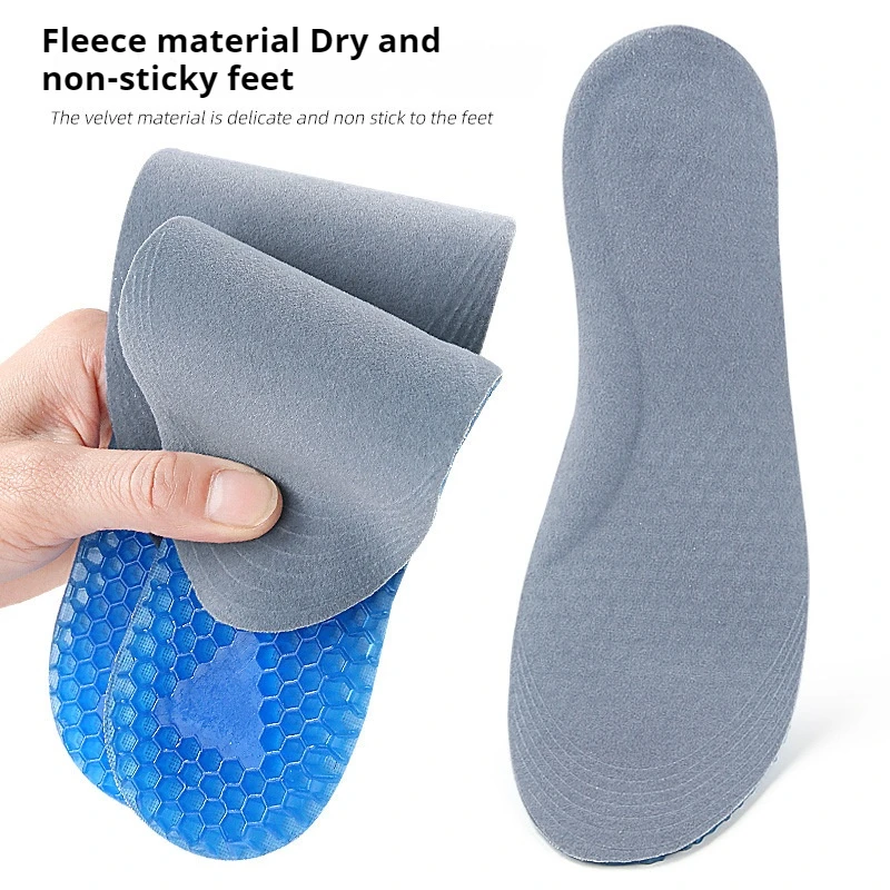 Silicone Gel Soft Insoles Outdoor Sports Running Insole Elastic Shock-absorbing Sole Men Women Sneakers Anti-slip Insole 1 Pair