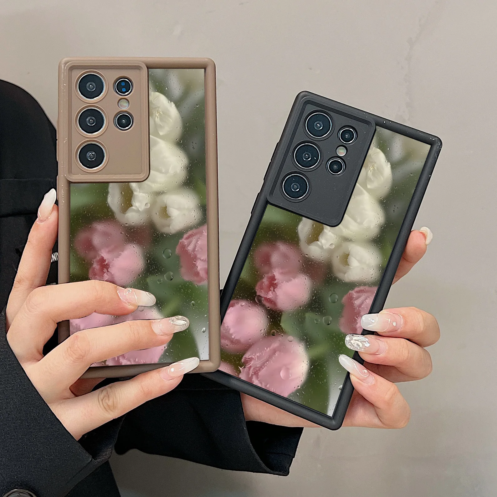 Aesthetic Rose Floral Pattern Case for Samsung Galaxy S25 S24 S23 Ultra S22 Plus S21 FE A16 A15 A35 A55 A34 A54 A53 A525G Cover