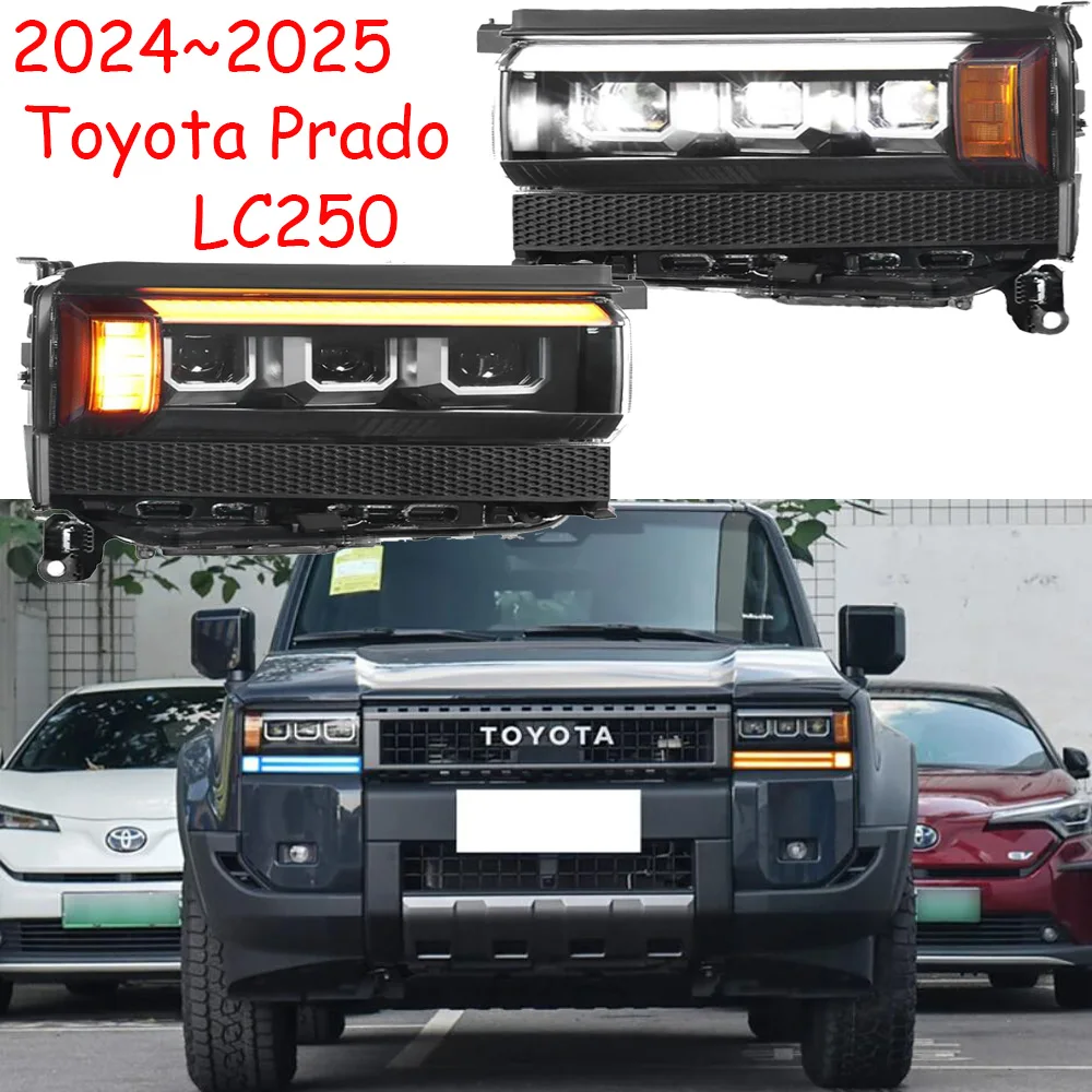 

1set video car bumper headlamp for Toyota Prado LC250 headlight 2024~2025y LED car accessories fog light