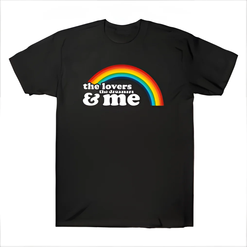 The Lovers Dreamers and Me Rainbow LGBT Connection Funny T-Shirt Men's Black Tee