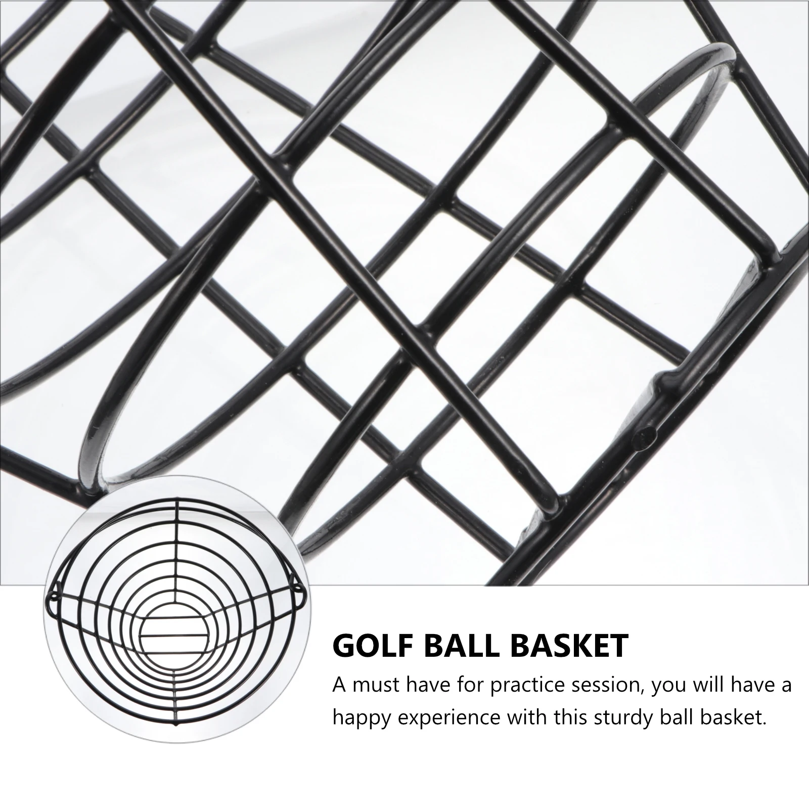 

50 Ball Basket Iron Metal Durable Sturdy Frame Handle Large Capacity Stadium Golfball Holder Storage Container