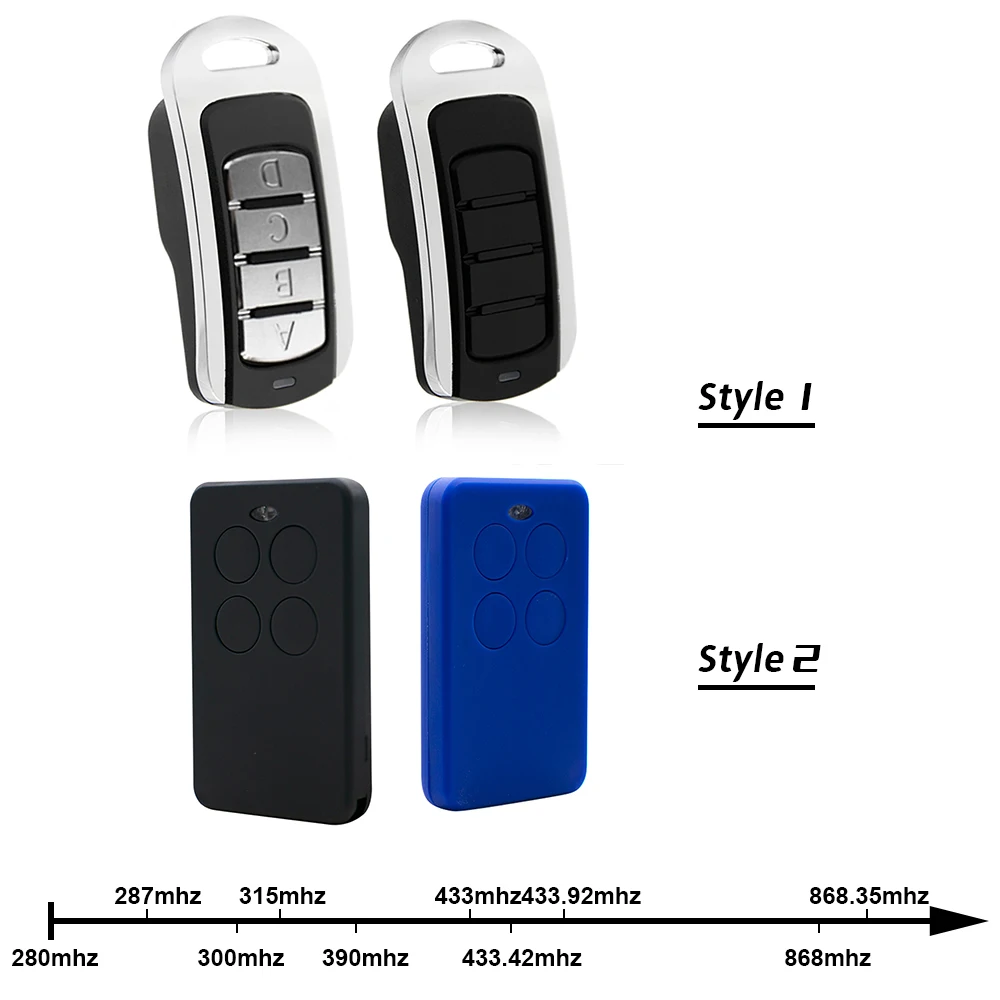 Garage Door Remote Control 433mhz Rolling Code Gate Opener Transmitter 280-868MHz Multi-frequency Replicator Command Keychain