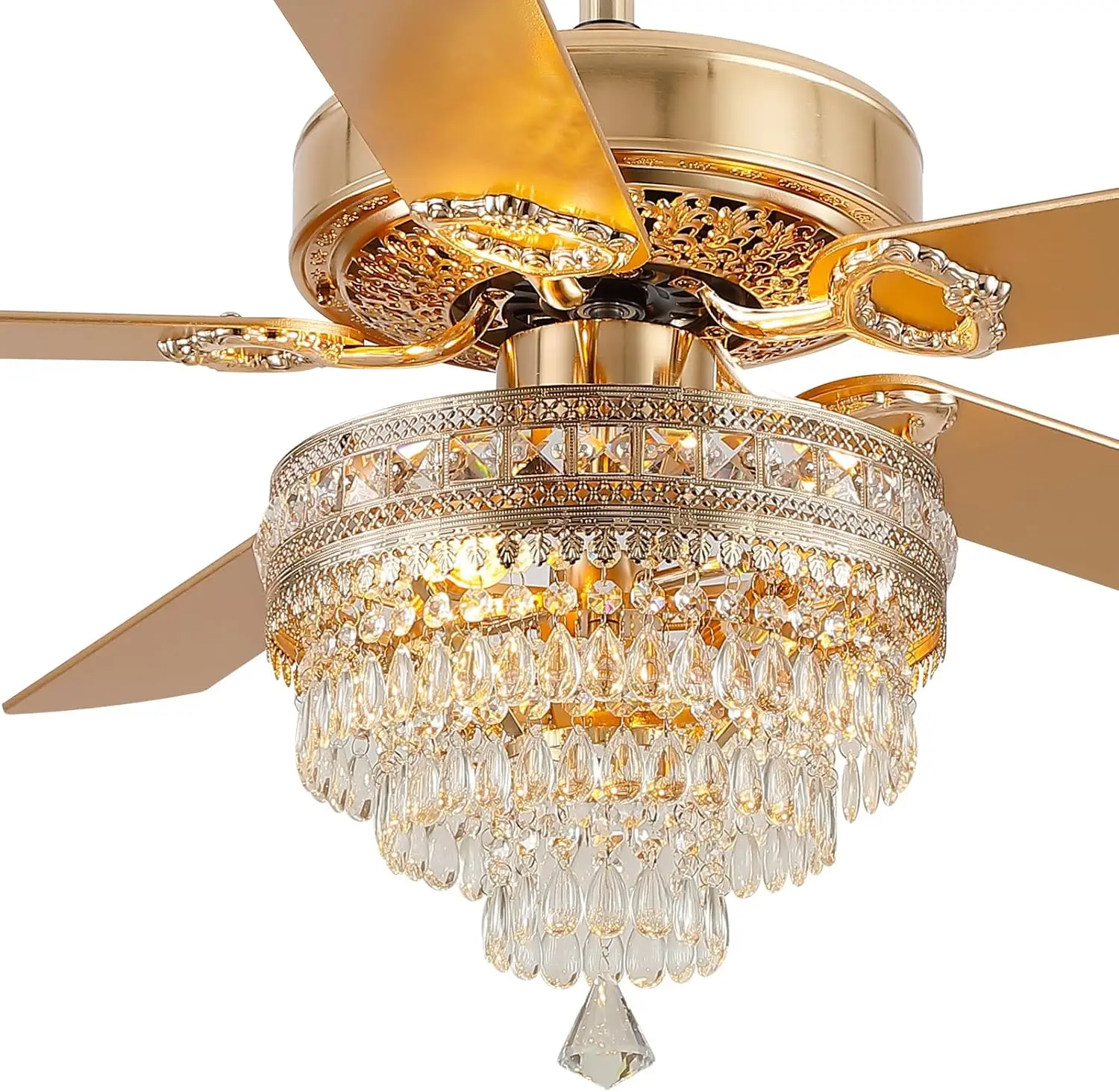 Crystal Ceiling Fan Fandelier with Lights - 52