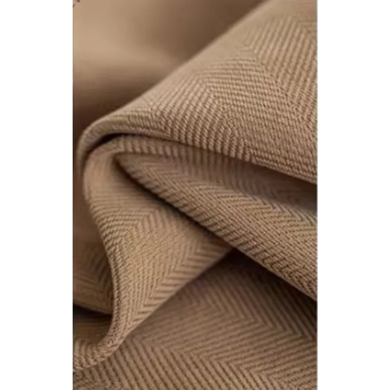 Modern and Simple New Style Dirty Pink Herringbone Chenille Thickened Blackout Curtains Living Room Bedroom Balcony Curtains