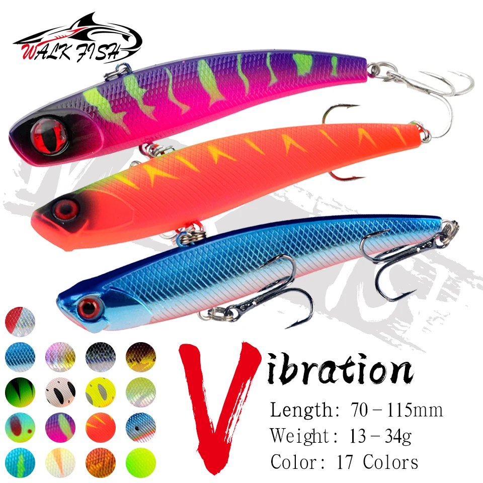 WALK FISH 1PCS 13g 23g 26g 30g 34g Winter Ice Sinking VIB Lure Fishing lure Japan Hook Artificial Swimbait Fishing Rattlin Bait