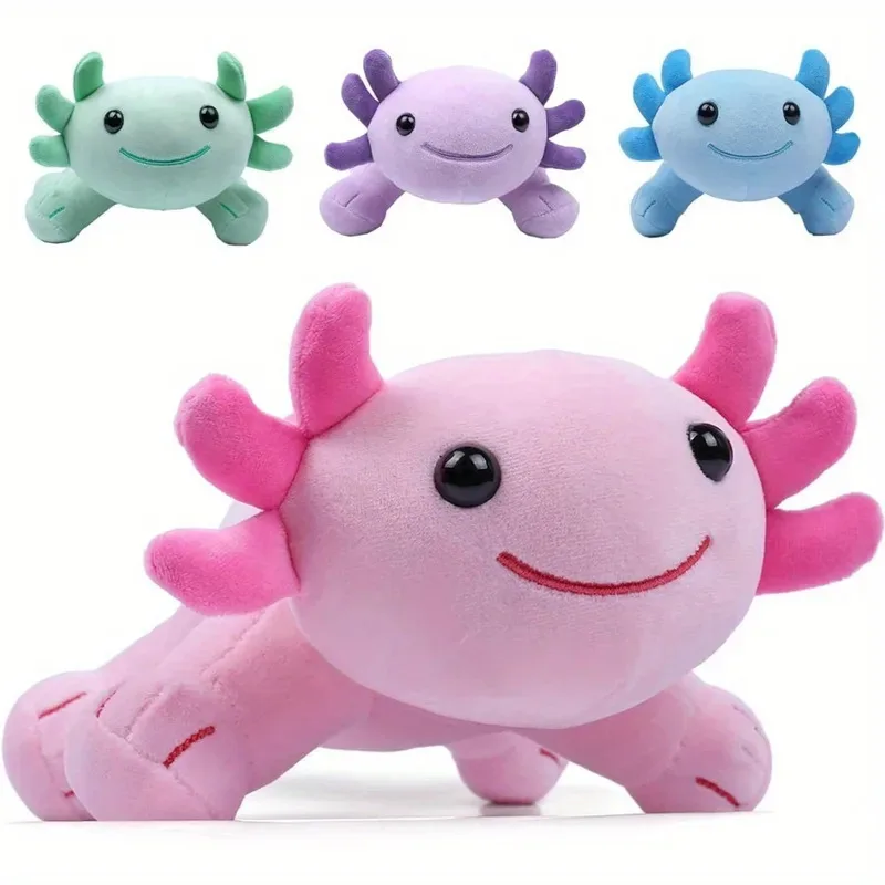 

TEMIKIDS New 25Cm Pink Axolotl Plush Toy Soft Stuffed Animal Cartoon Plushie Axolotl Dolls Kids Adults Gamer Gift Toy