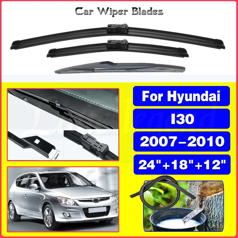 

Wiper Front & Rear Wiper Blades Set For Hyundai I30 2007 2008 2009 2010 Windshield Windscreen Window 24"+18"+12"