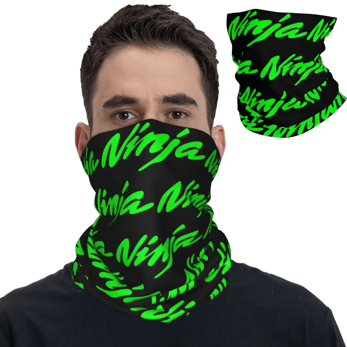 Kawasakied Team Bandana Neck Gaiter Racing  Industries Motocross Magic Scarf Multi-use Headband Outdoor Sports for Men Windproof