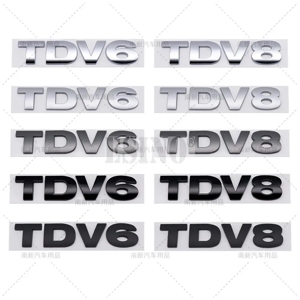 Car Styling TDV6 TDV8 3D ABS Badge Body Adhesive Emblem Sticker Decal  for Land Rover Ranger Rover Defender Velar Evoque