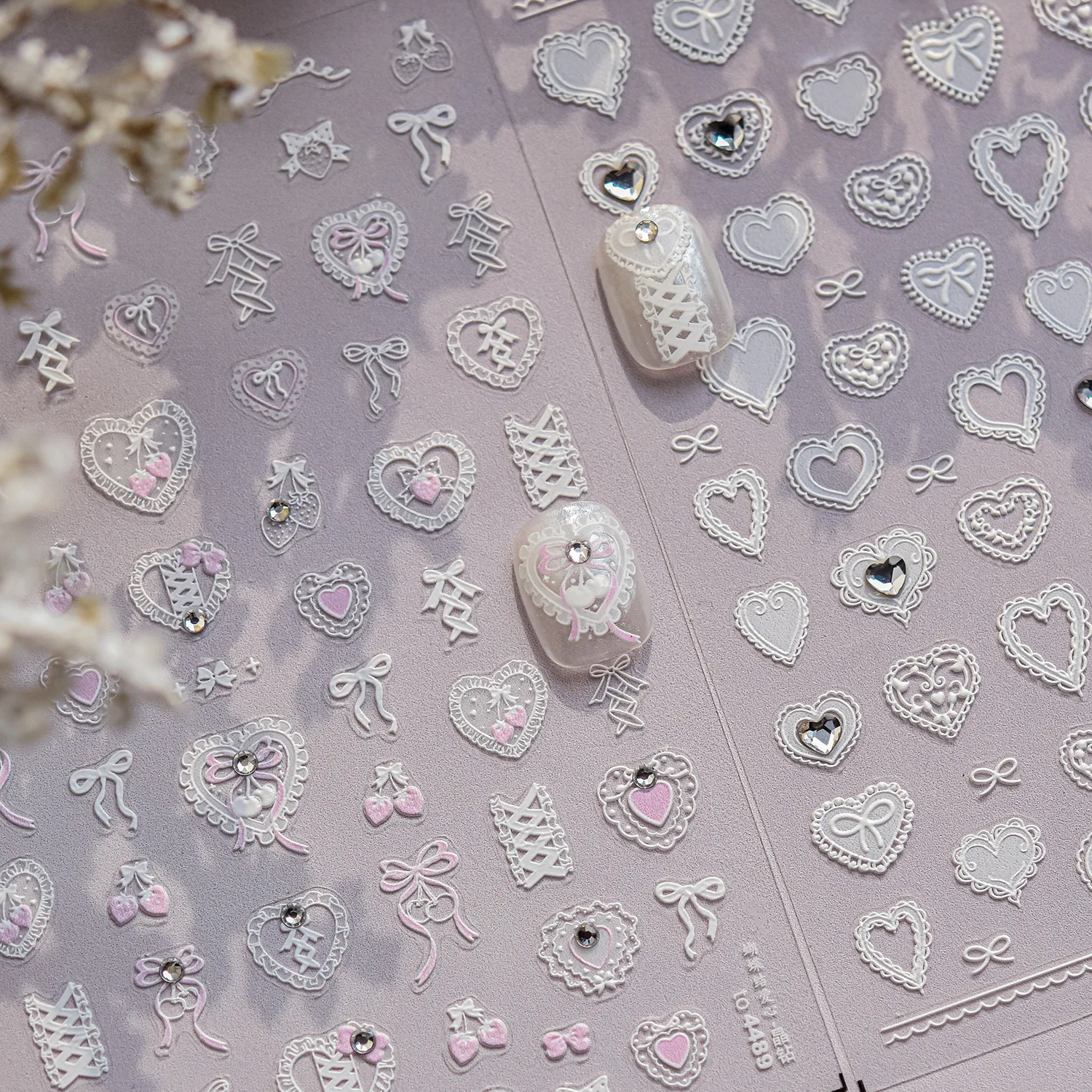 Lovely Heart Strawberry Cherry Bowknot Lace Lolita Crystal R