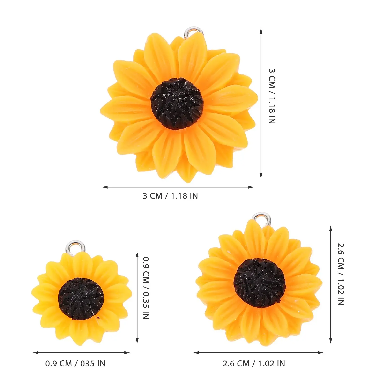30 Pcs Shape Necklace Earrings Ornaments Bracelet Supplies Resin Sunflower Charms Choker