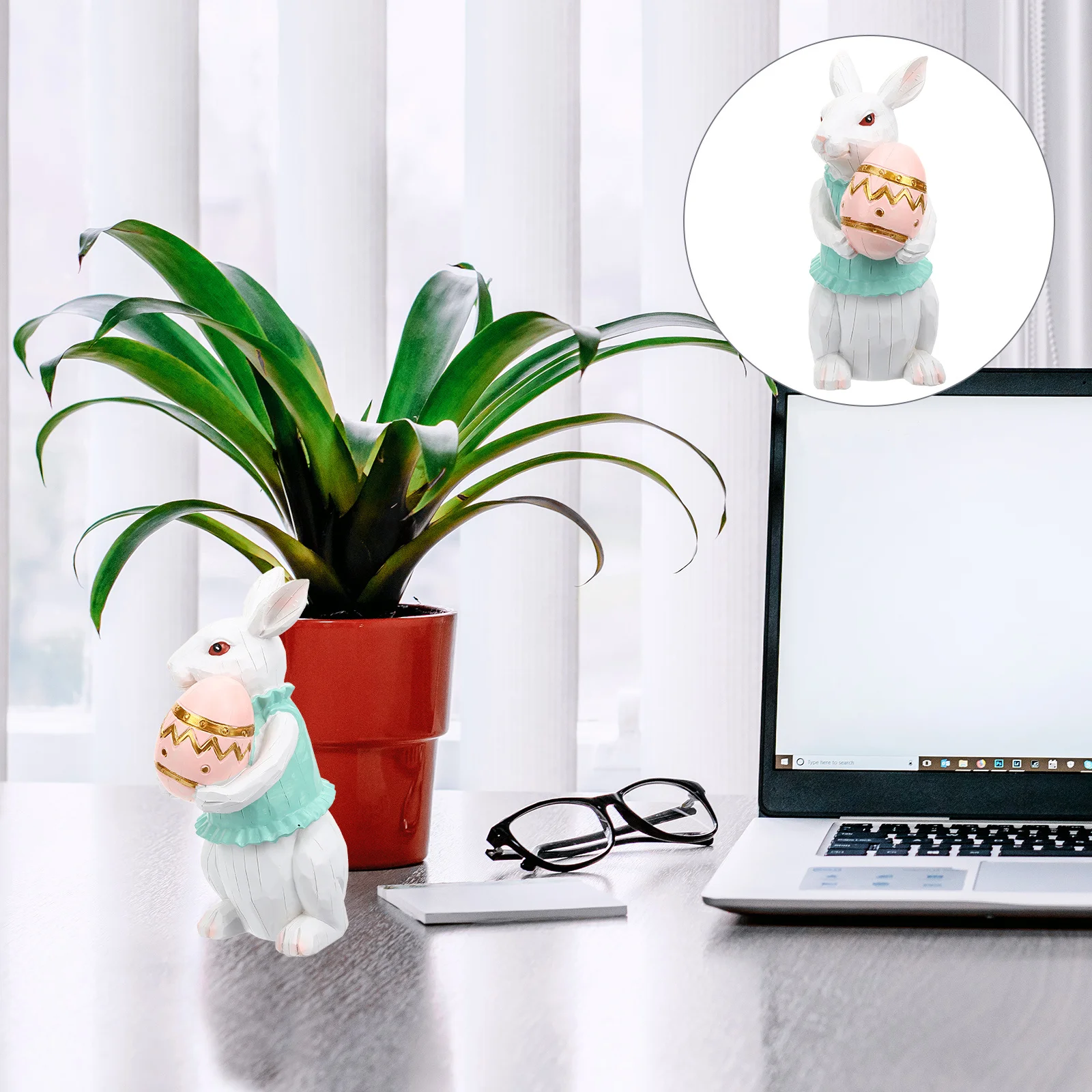 

Resin Bunny Decor Spring Easter Home Ornament Party Decoration Rabbit Statue Easter Bunny Figure Rabbit Decor Garden Statue