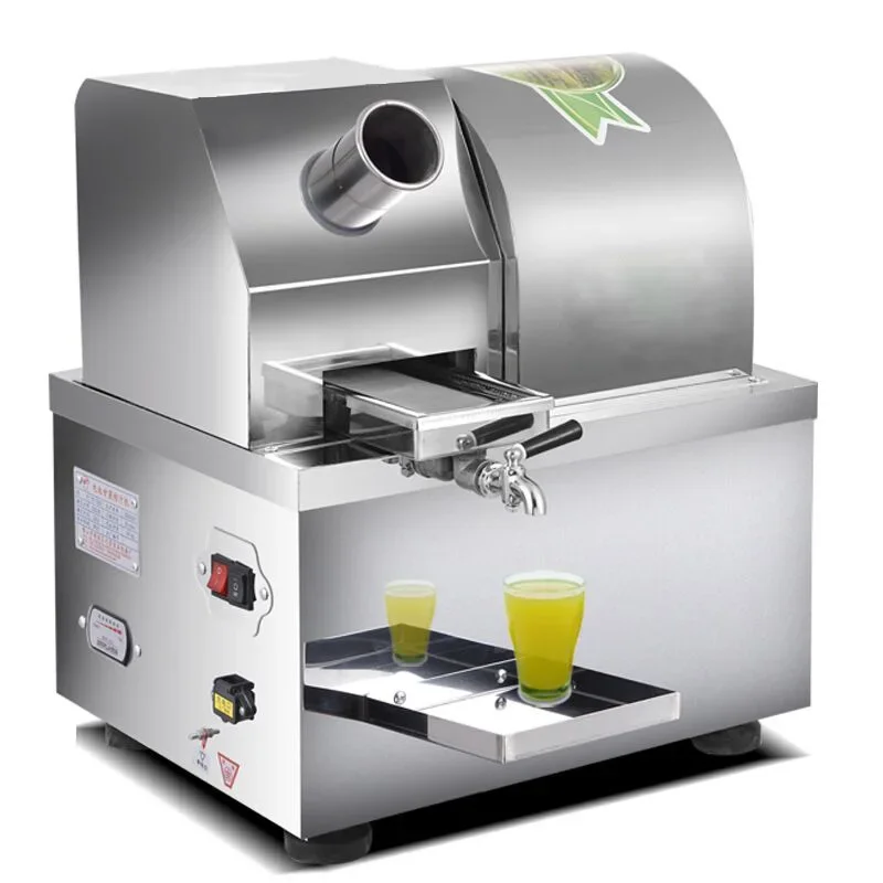 New Commercial Sugarcane Juicer Machine Sugarcane Juicer Machine Sugar Cane Juice Making Machine 1100W 3 Rolls Grinder Extractor