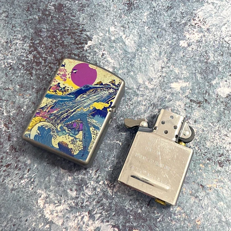 سبائك التيتانيوم عالية الجودة ضوء فاخر ولاعة الحوت موجة في الهواء الطلق بقاء الطوارئ EDC الشاعل قوي ودائم