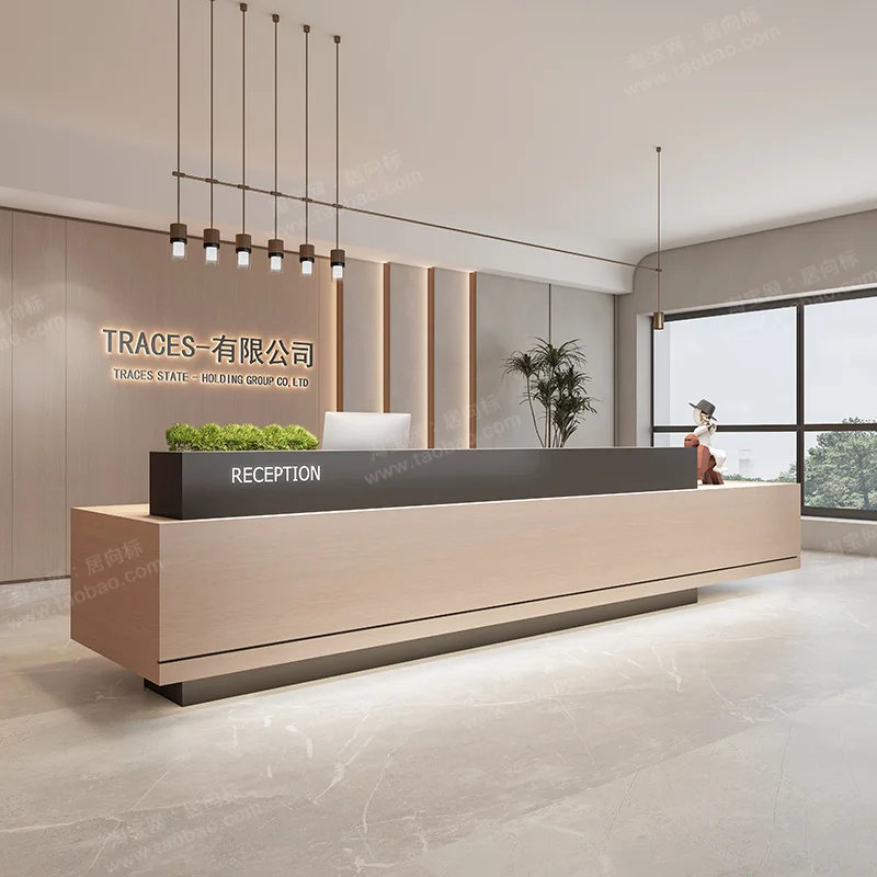 مكاتب استقبال القهوة المكتبية خدمة مكاتب الاستقبال التجارية الحديثة تصميم أثاث Mostrador De Tienda الصناعي #5