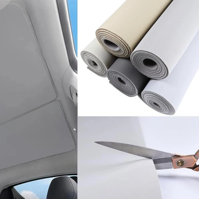 

100/200/300x150cm Headliner Roof Car Fabric Sponge Back Foam Interior Trim DIY Repair for Cars RV Fabrics Material By The Meter